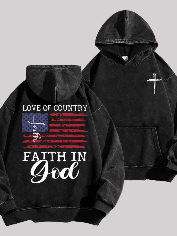 Faith In God Jesus God Christian Washed Hoodie