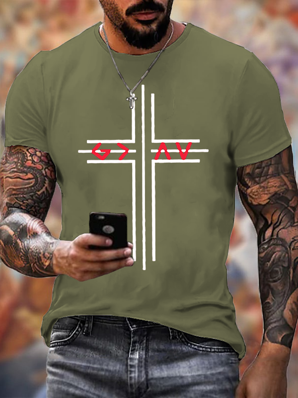 God Is Greater Than The Highs And Lows Christian Cotton T-Shirt