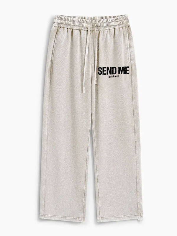 Isaiah 6:8 - SEND ME Jesus God Christian Washed Sweatpants