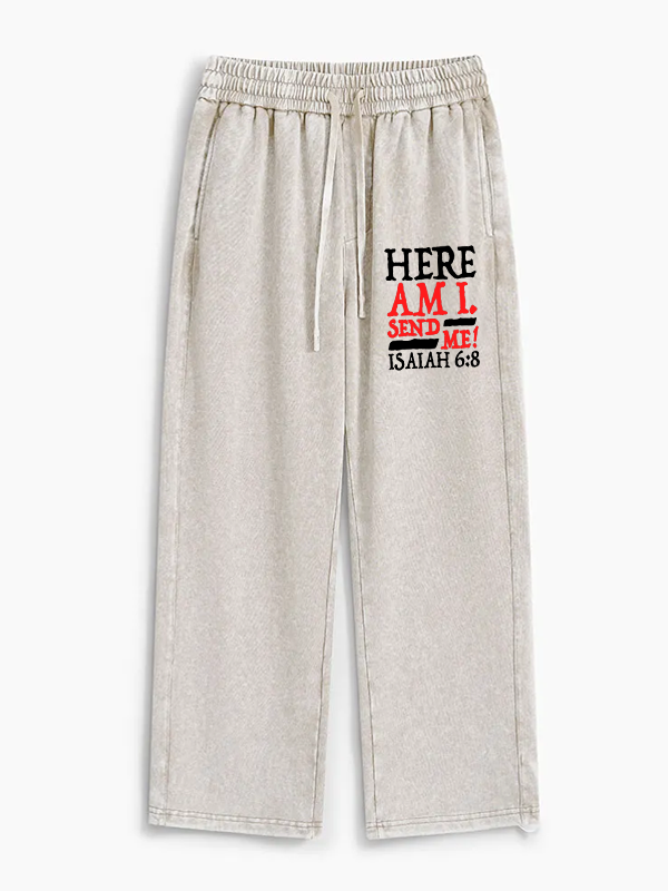 Isaiah 6:8 Send Me! Jesus God Christian Washed Sweatpants