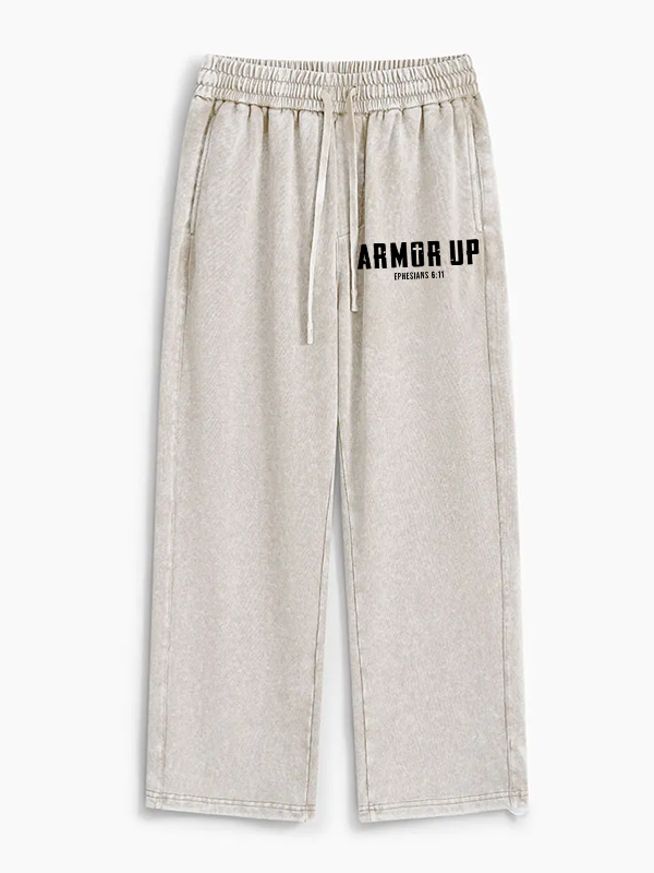 Armor Up Jesus God Christian Washed Sweatpants