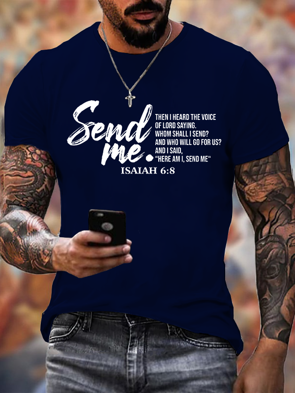 Send Me Isaiah 6:8 Jesus God Christian Cotton T-Shirt