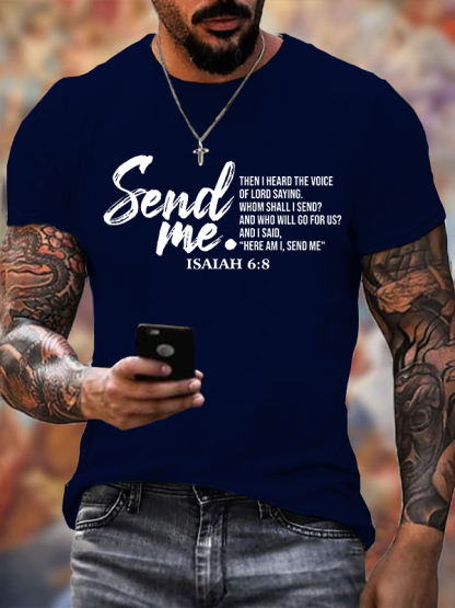 Send Me Isaiah 6:8 Jesus God Christian Cotton T-Shirt