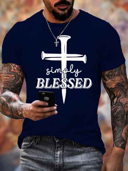Simply Blessed Jesus God Christian Cotton T-Shirt