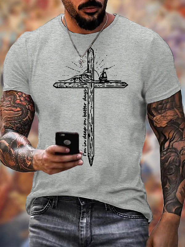Deep On Better Days Jesus God Christian Cotton T-Shirt