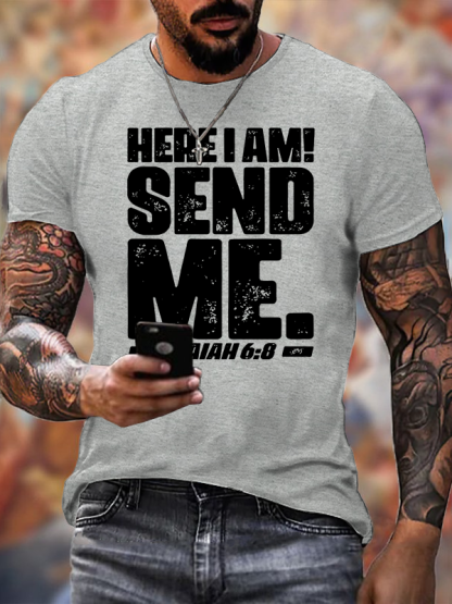 Send Me Isaiah 6:8 Jesus God Christian Cotton T-Shirt