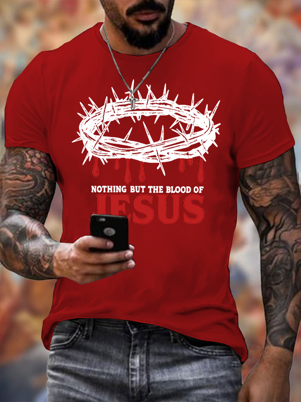 Blood Of Jesus Jesus God Christian Cotton T-Shirt