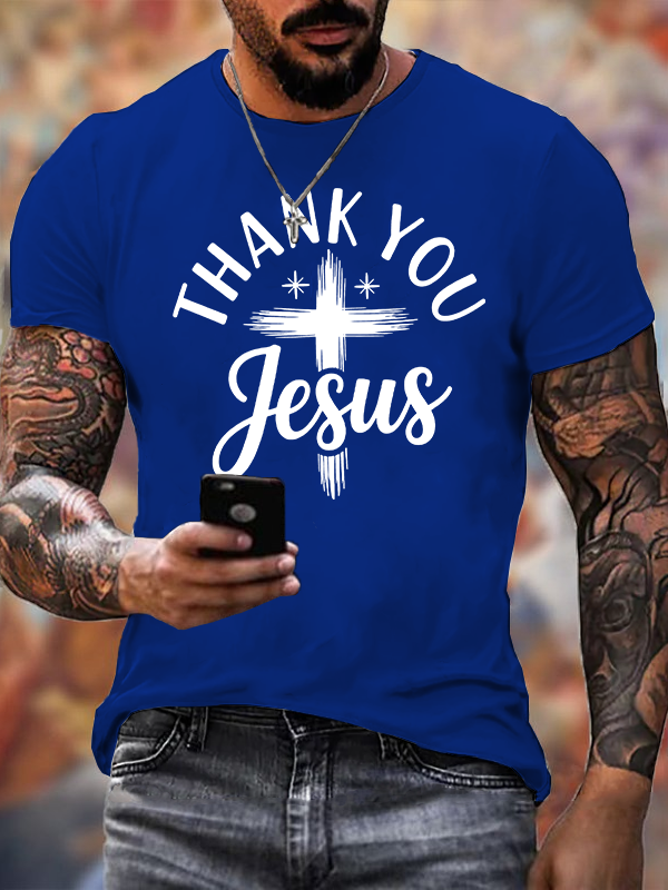 Thank you Jesus faith  Jesus God Christian Cotton T-Shirt