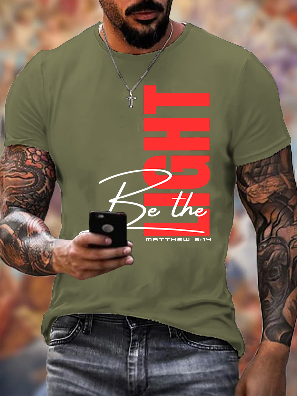 Be The Light Jesus God Christian Cotton T-Shirt
