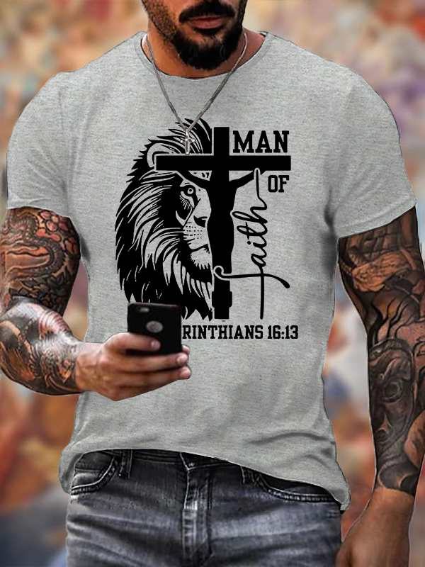 Man of God Jesus God Christian Cotton T-Shirt