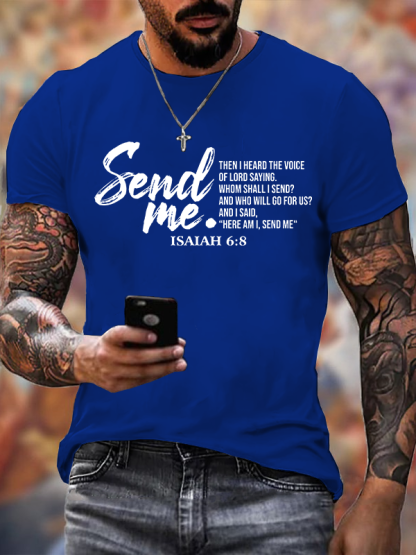 Send Me Isaiah 6:8 Jesus God Christian Cotton T-Shirt
