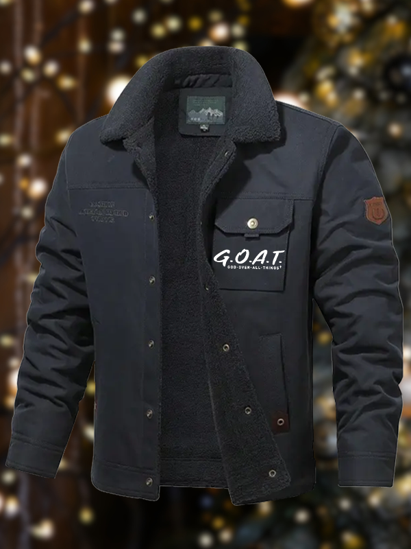 Men's God Over All Things Casual Fleece-Lined Jacket