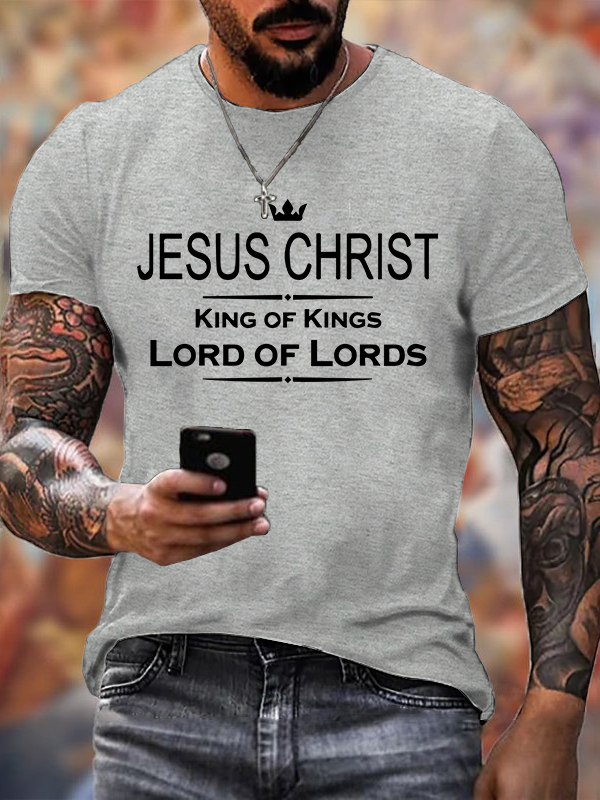 King Of Kings Lord Of Lords Jesus God Christian Cotton T-Shirt
