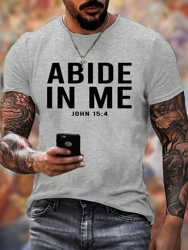 Abide in Me Jesus God Christian Cotton T-Shirt