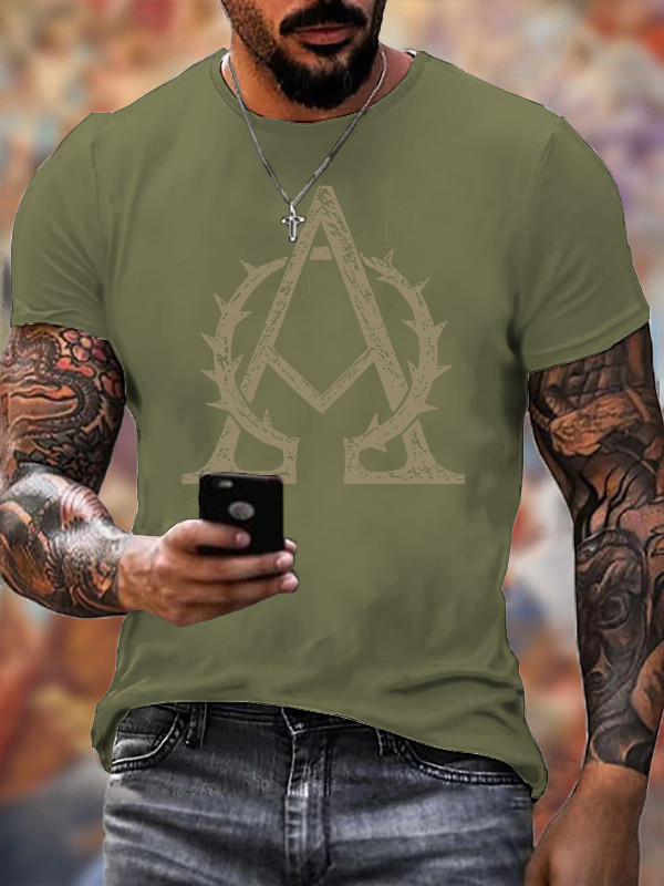 Alpha and Omega Jesus God Christian Cotton T-Shirt