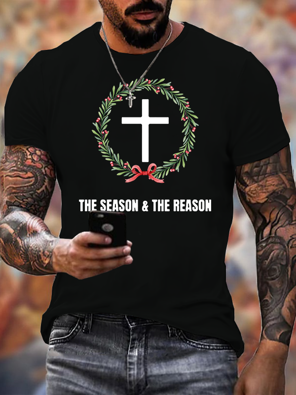 The Season And The Reason  Jesus God Christian Cotton T-Shirt