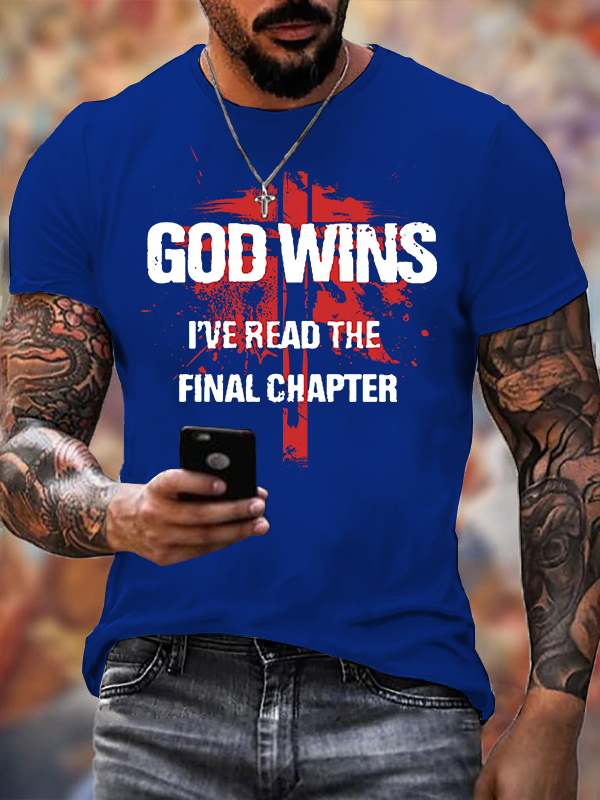 God Wins Jesus God Christian Cotton T-Shirt