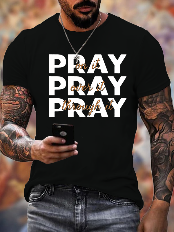 Man Of God Husband Dad Jesus God Christian Cotton T-Shirt