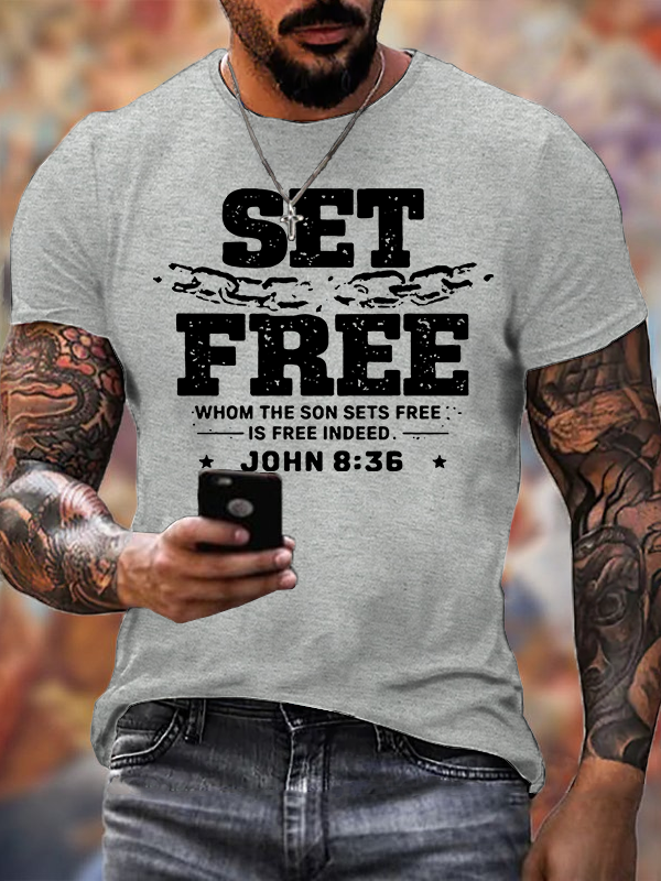 Set Free Jesus God Christian Cotton T-Shirt