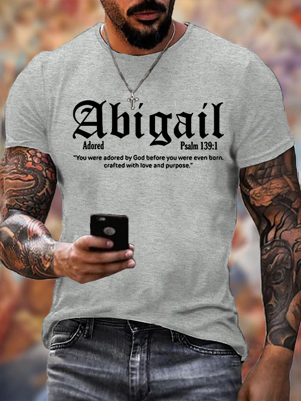 Faith With Love Abigail Psalm 139:1 Jesus God Christian Cotton T-Shirt