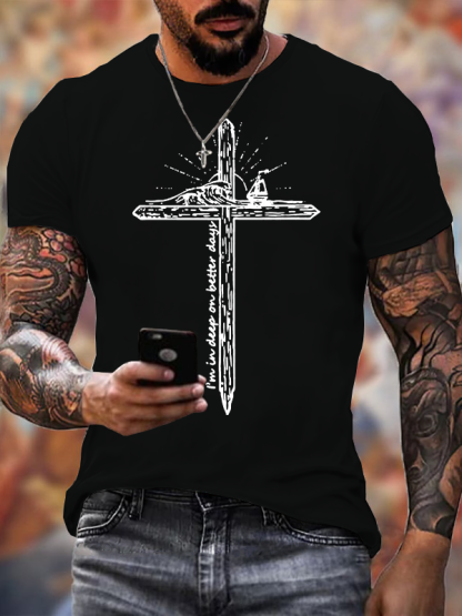 Deep On Better Days Jesus God Christian Cotton T-Shirt