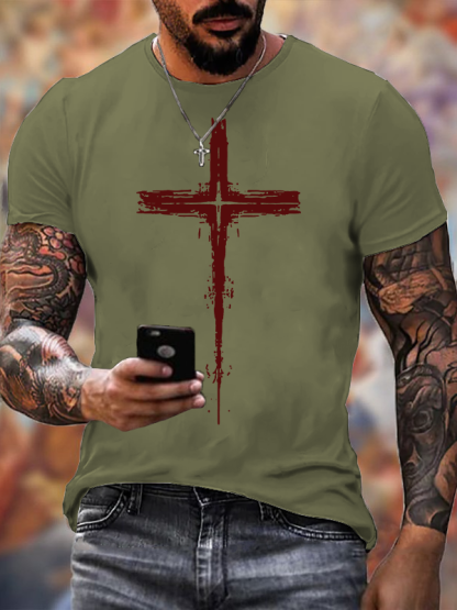 Light of Cross Jesus God Christian Cotton T-Shirt