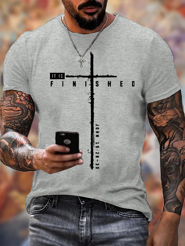 It Is Finished Jesus God Christian Cotton T-Shirt