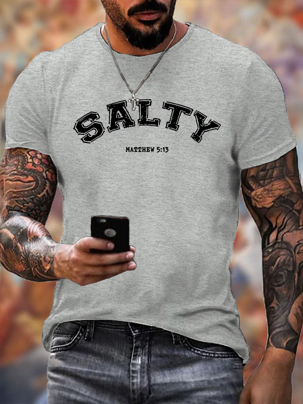 Salty Jesus God Christian Cotton T-Shirt