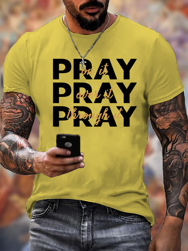 Pray Jesus God Christian Cotton T-Shirt
