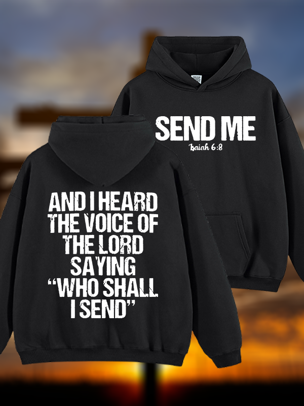 Send Me Isaiah 6:8 Jesus God Christian Plush Fleece-Lined Hoodie