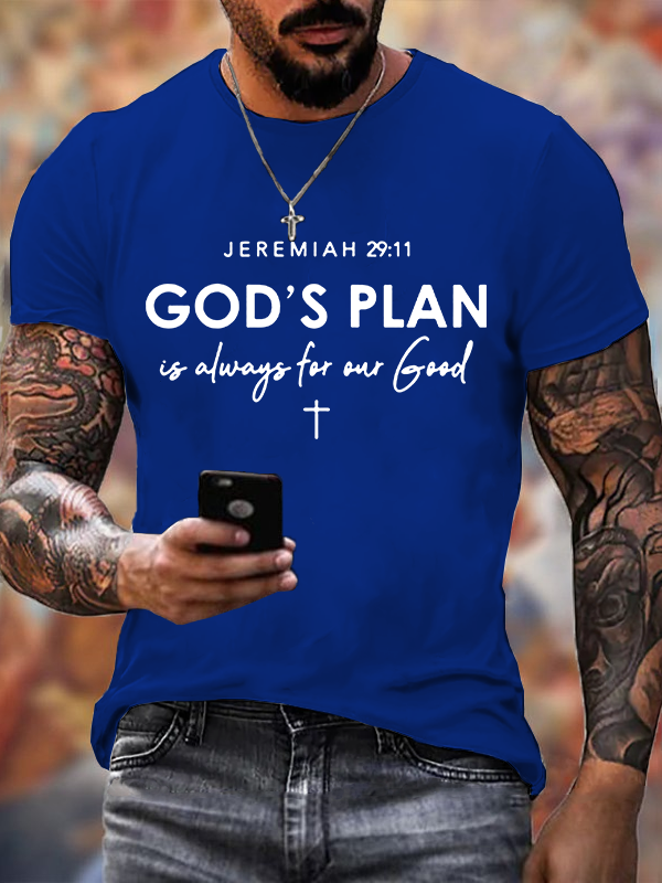 God's Plan is Always for Our Good Jesus God Christian Cotton T-Shirt