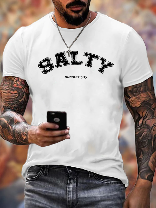 Salty Jesus God Christian Cotton T-Shirt