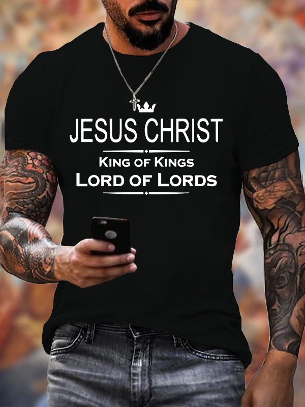 King Of Kings Lord Of Lords Jesus God Christian Cotton T-Shirt
