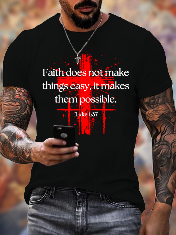 Man Of God Husband Dad Jesus God Christian Cotton T-Shirt