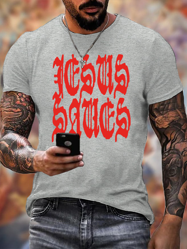 Jesus Saves  Jesus God Christian Cotton T-Shirt