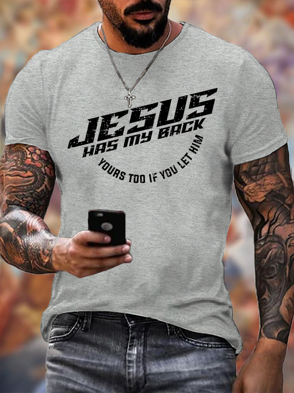 Jesus Has My Back Jesus God Christian Cotton T-Shirt