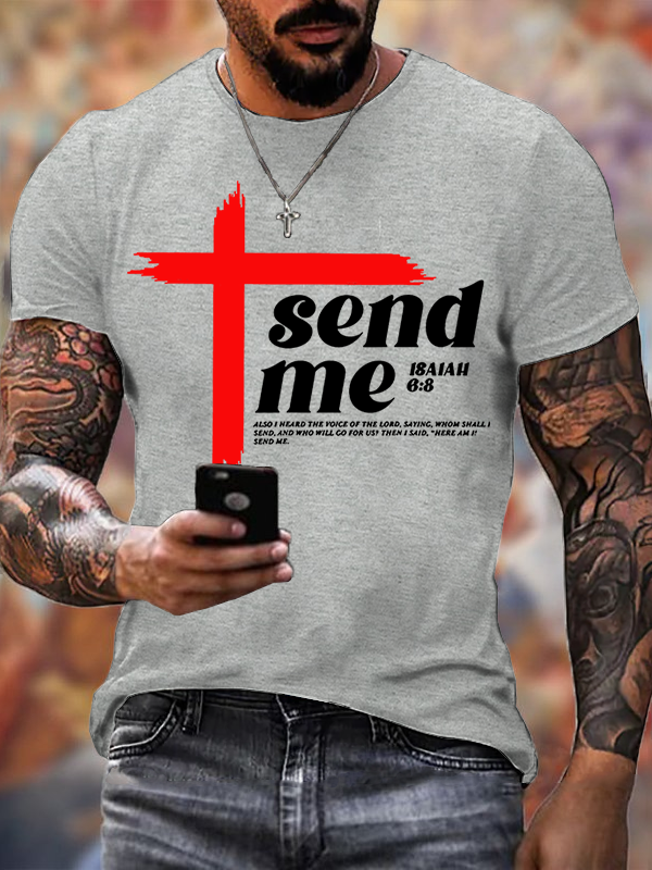 Send Me Isaiah 6:8 Jesus God Christian Cotton T-Shirt