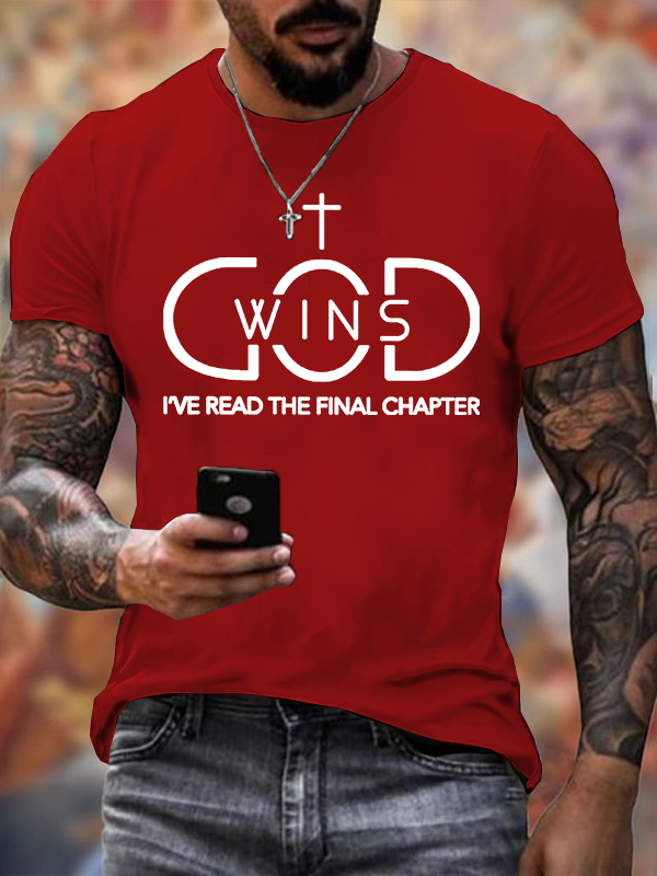 God Wins Jesus God Christian Cotton T-Shirt