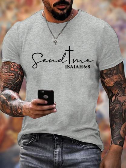 Send Me Isaiah 6:8 Jesus God Christian Cotton T-Shirt