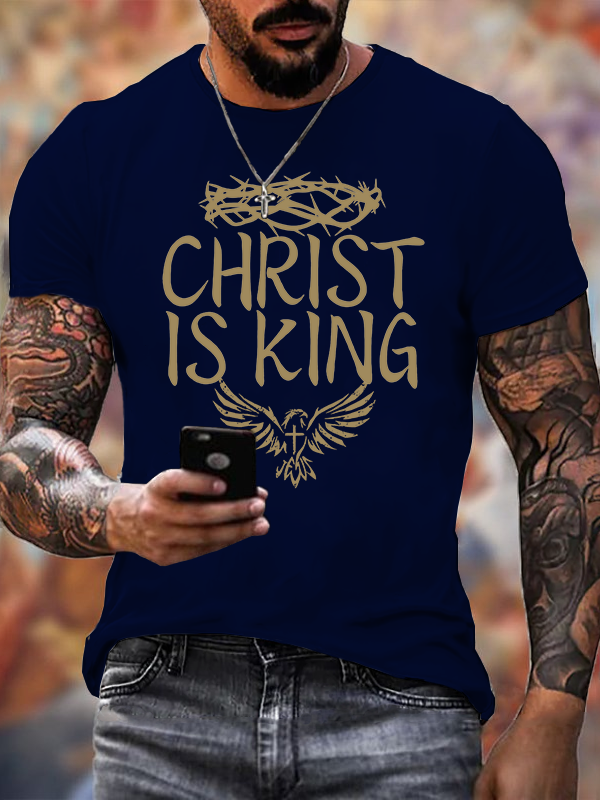Christ Is King Jesus God Christian Cotton T-Shirt