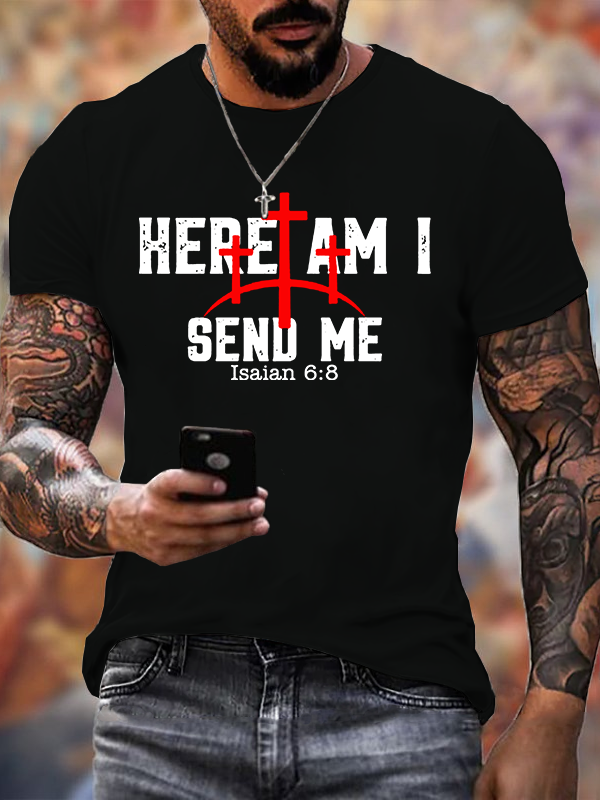 Man Of God Husband Dad Jesus God Christian Cotton T-Shirt