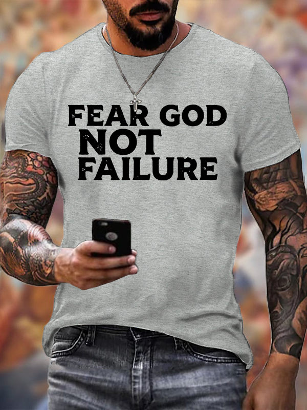 Fear God Not Failure Jesus God Christian Cotton T-Shirt