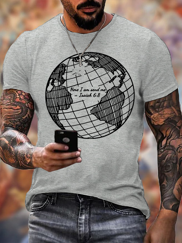 Here I Am Send Me Isaiah 6 ：8 Jesus God Christian Cotton T-Shirt