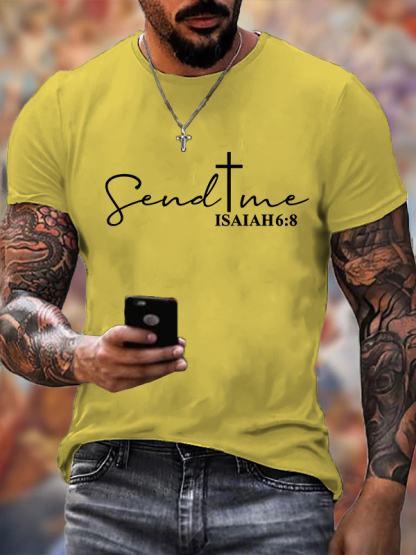 Send Me Isaiah 6:8 Jesus God Christian Cotton T-Shirt