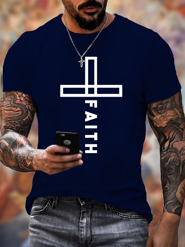Faith Cross Christian Cotton T-Shirt