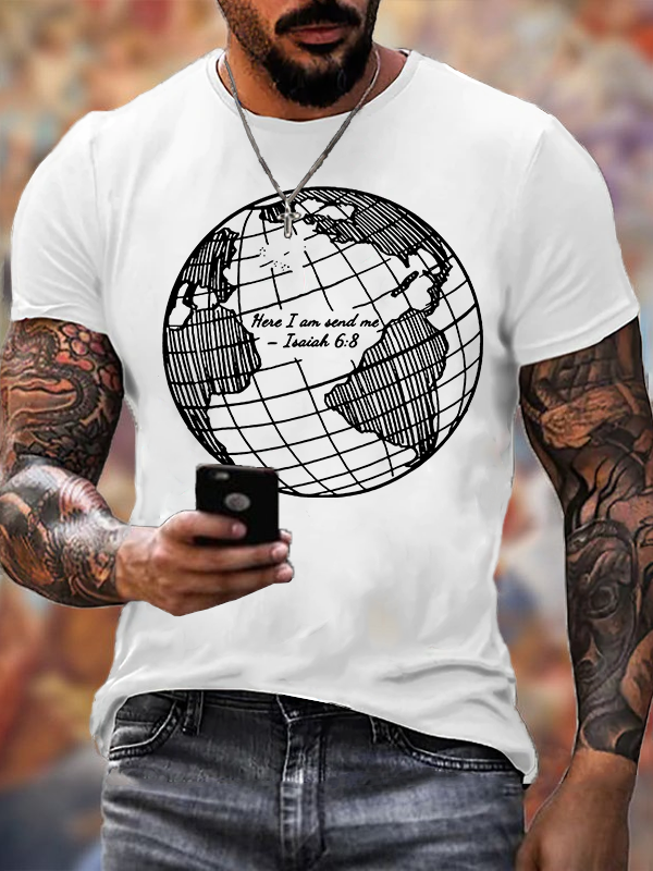 Here I Am Send Me Isaiah 6 ：8 Jesus God Christian Cotton T-Shirt