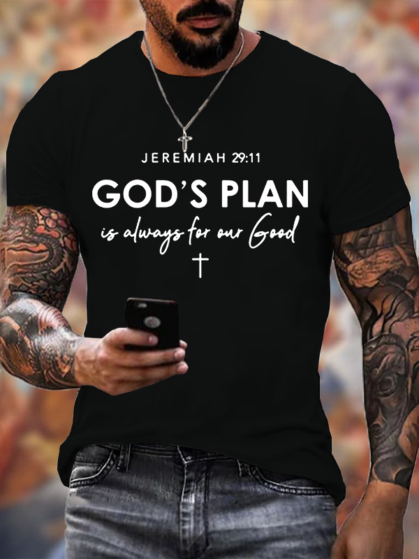 God's Plan is Always for Our Good Jesus God Christian Cotton T-Shirt