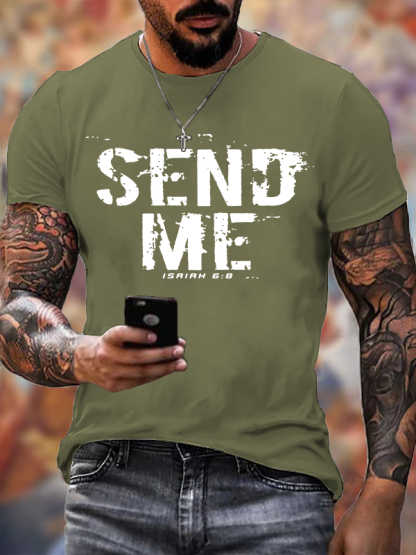 Send Me Isaiah 6:8  Jesus God Christian Cotton T-Shirt