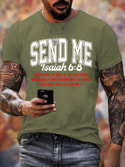 Send Me Isaiah 6:8 Jesus God Christian Cotton T-Shirt
