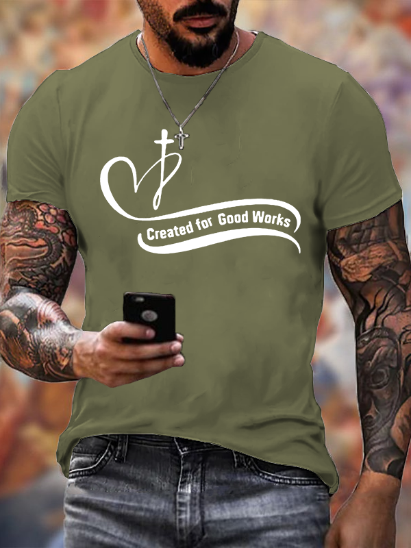 Created for Good Works Jesus God Christian Cotton T-Shirt